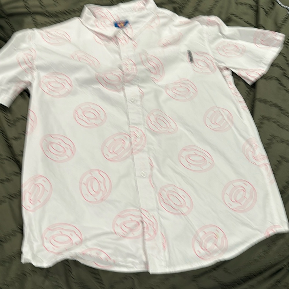 Odd Future OFWGKTA Donut Shirt collared pink and white